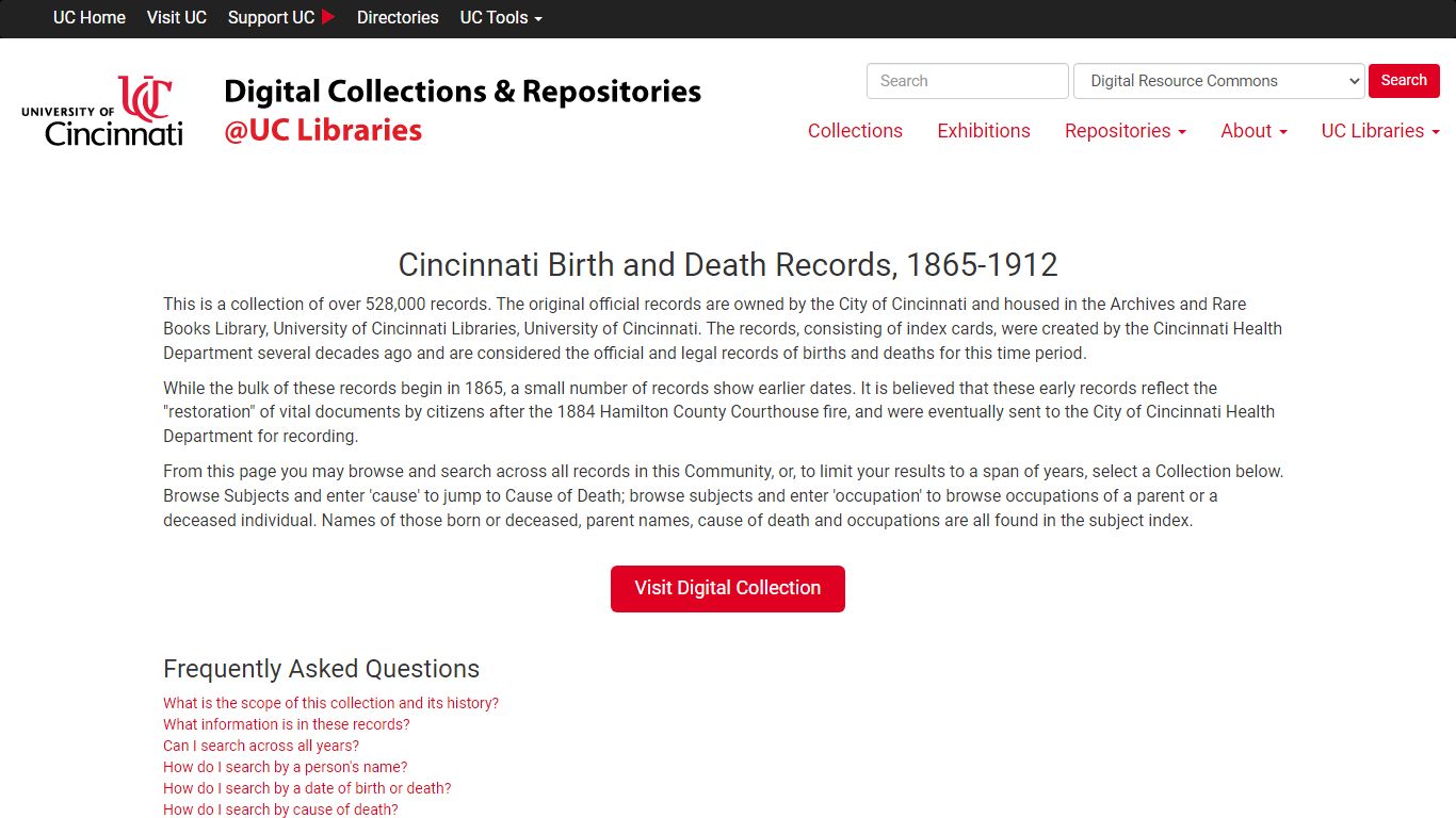 Cincinnati Birth and Death Records | Digital Collections and ...
